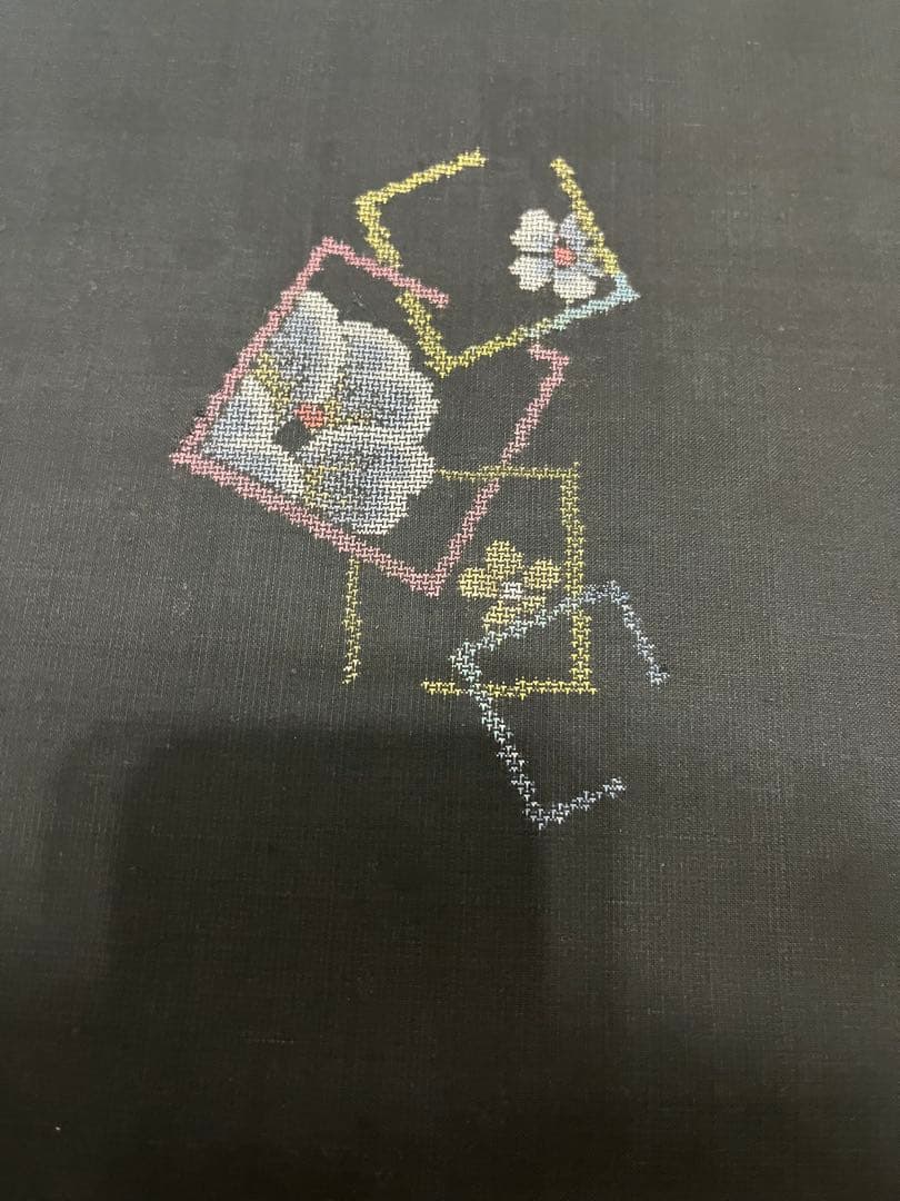 【優美粧】本場大島紬 着尺 反物 花文様 正絹 泥染め 9マルキ 地空き 地球印