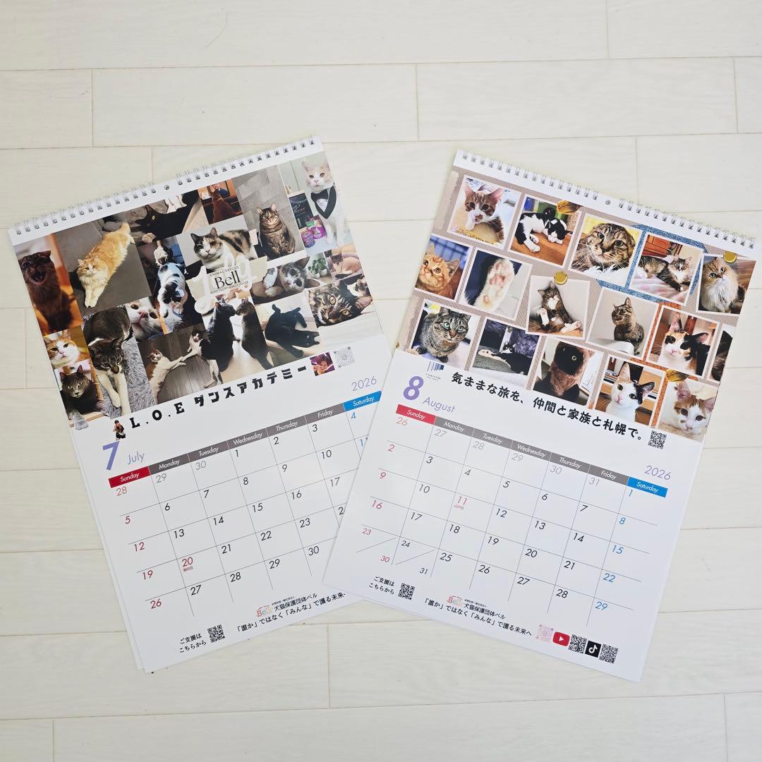 ①《猫》壁掛けチャリティーカレンダー10枚セット