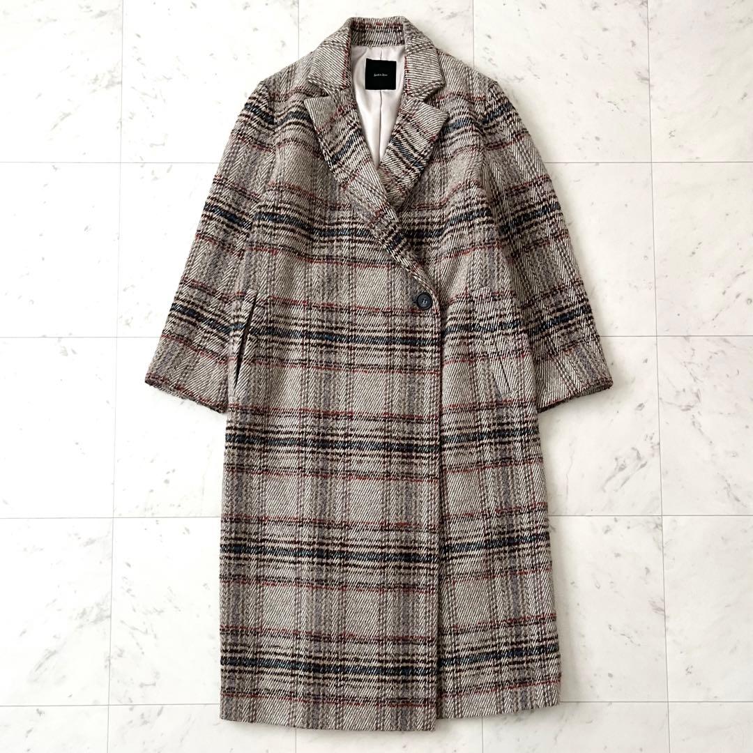 美品♪スピックアンドスパン　イタリア製生地　チェスターコート　ウール　ゆったりS