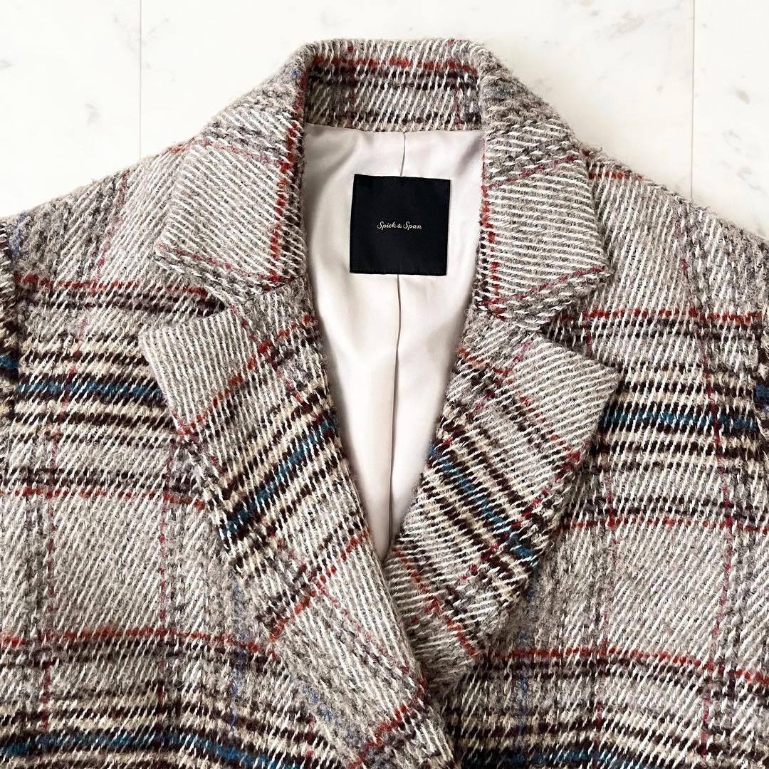 美品♪スピックアンドスパン　イタリア製生地　チェスターコート　ウール　ゆったりS