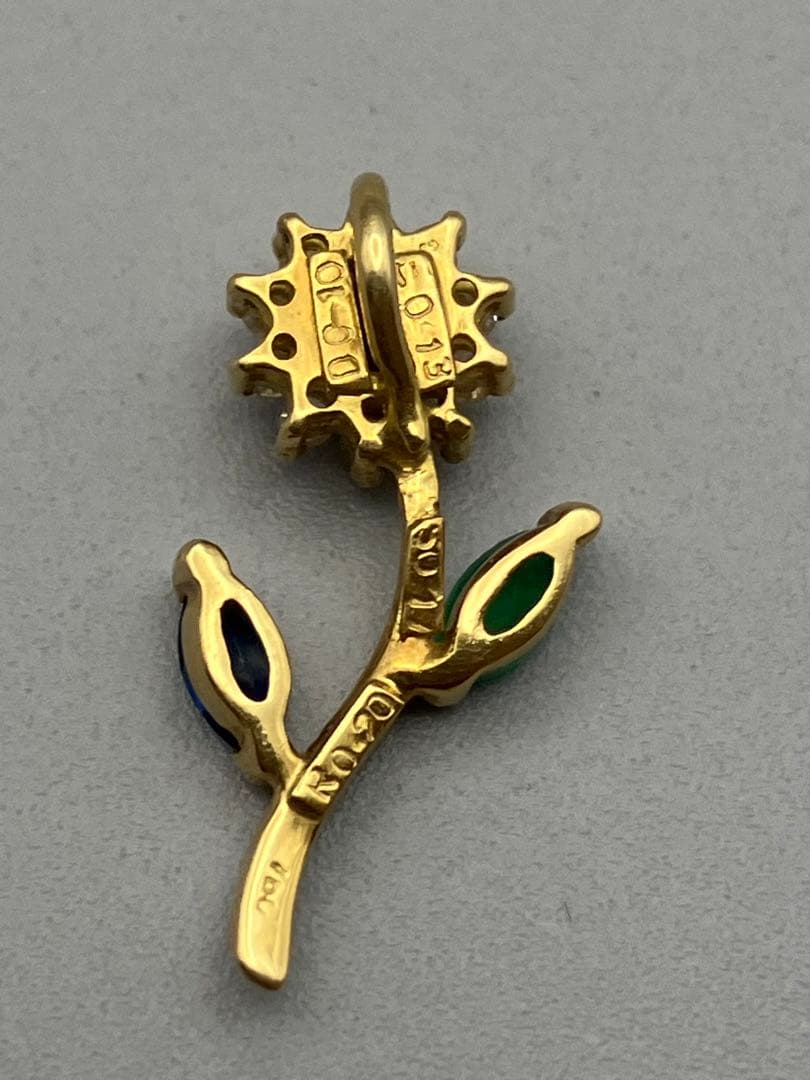 yukiko ⭐️K18 ダイヤモンド　エメラルド　ルビーペンダント