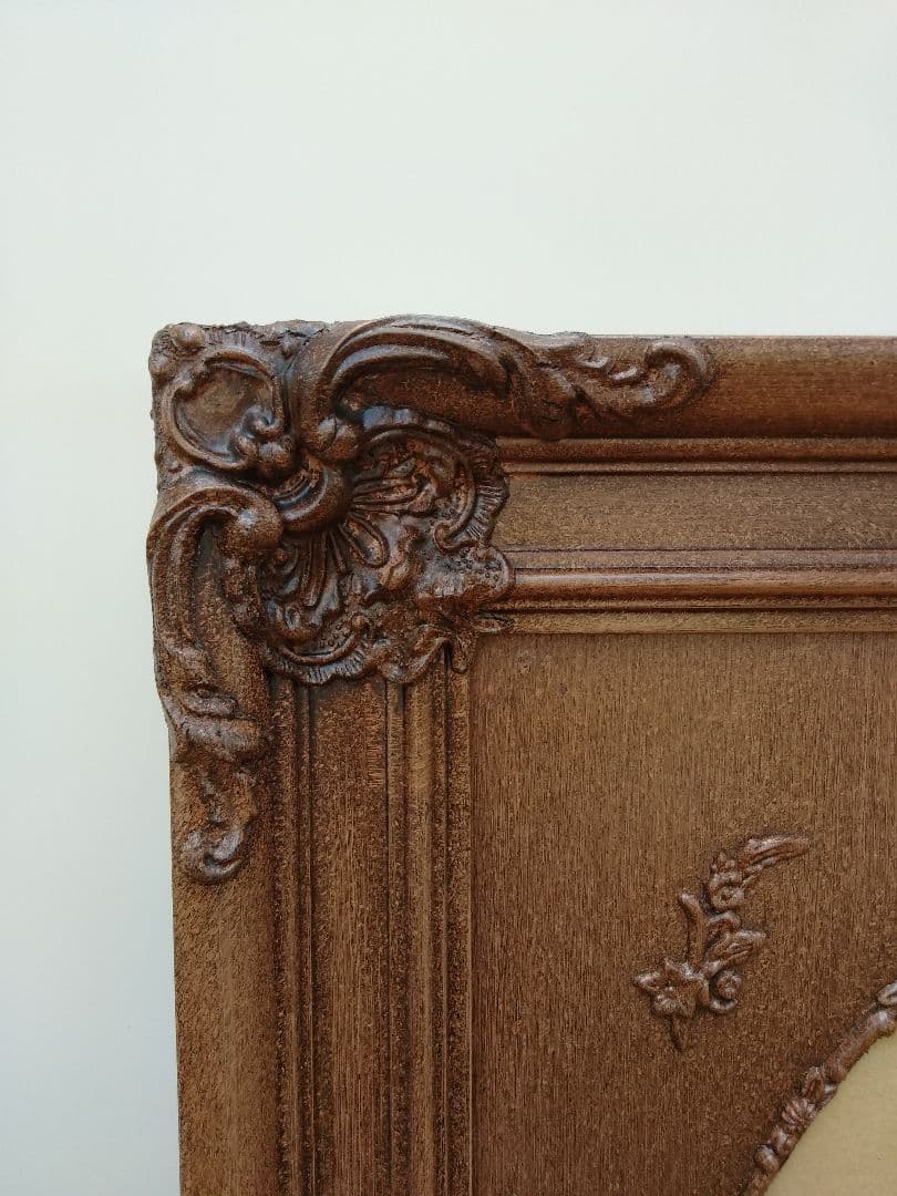 未使用　エスアンドエフ　S&F　高級輸入額縁　半切　アンティーク　ブラウン　00