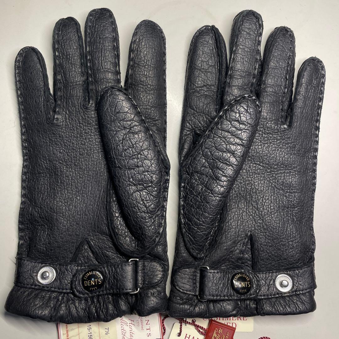 デンツ ペッカリー ブラック 7-1/2 ハンプトン カシミア製ライニング