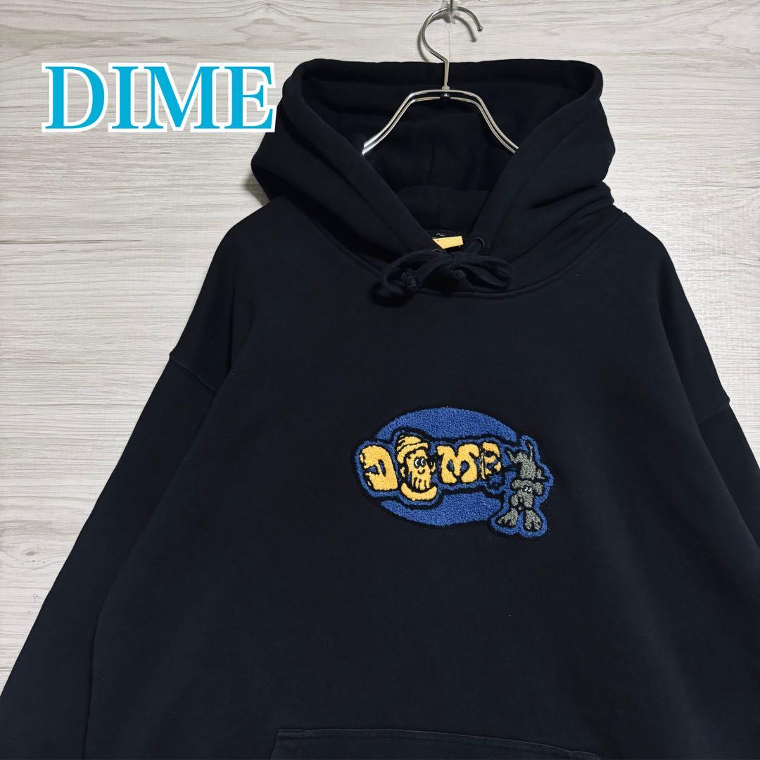 【希少デザイン】DIME ダイム　パーカー　Lサイズ　センターパイルロゴ　レア