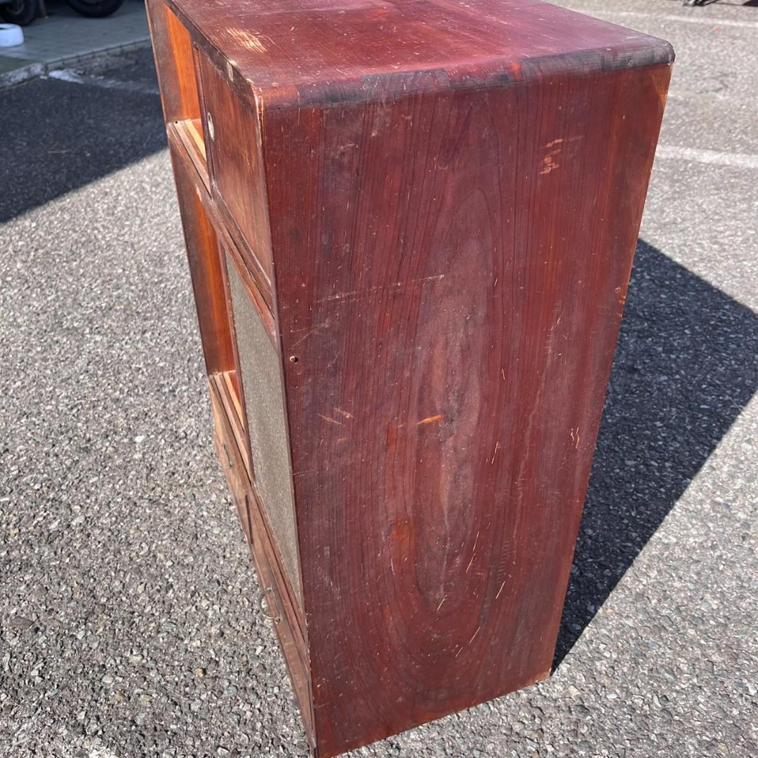 K◇ 茶箪笥 茶棚 無垢材 すり硝子 アンティーク ヴィンテージ 古家具 古民家