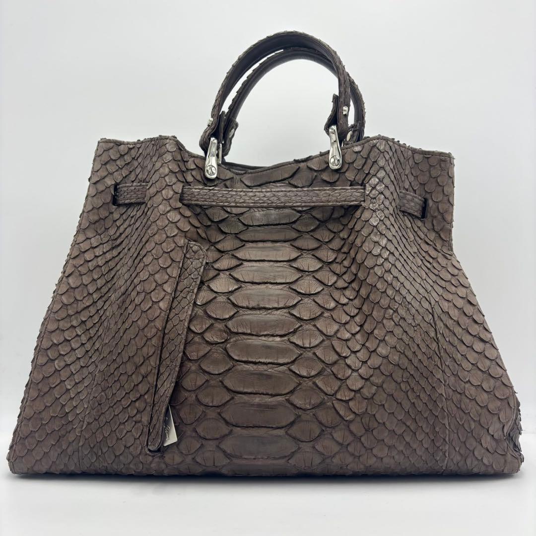 【美品】SUN REMY サンレミー パイソンレザー 錠付き ハンドバッグ