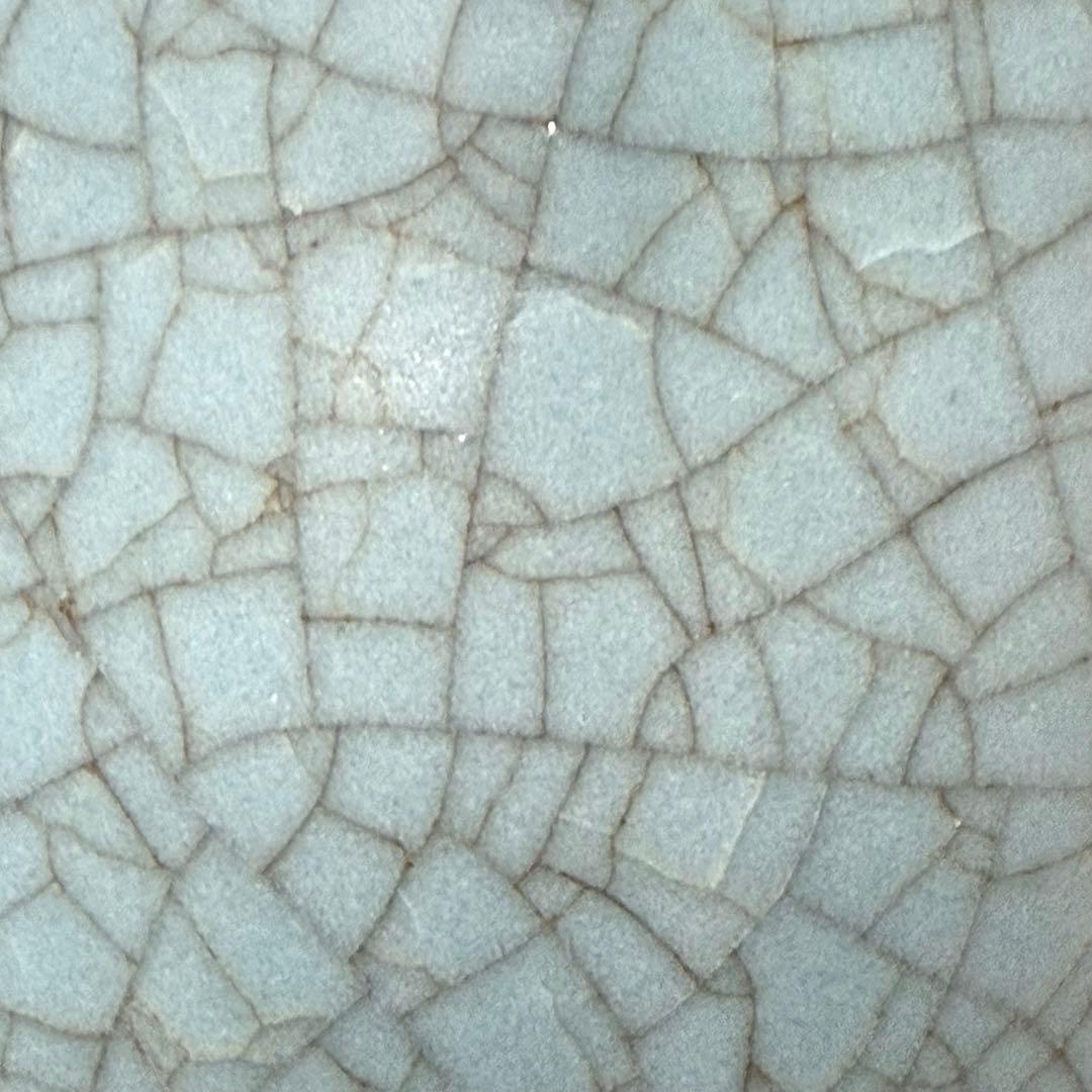 国重要無形文化財指定　中島宏　青磁耳付花生　高さ21cm　美しい貫入　共箱布　栞