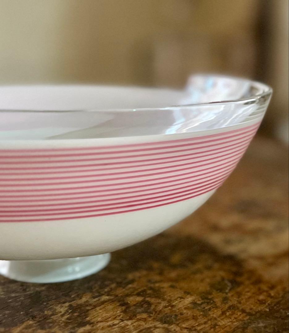 アンティーク　乳白ピンク螺旋電笠　ガラス　照明　灯り　大正ロマン　レトロ　古道具