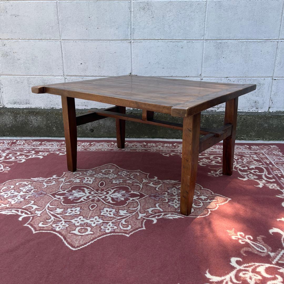 古家具ビンテージ品◾️チーク材 木製無垢材 コーヒーテーブル サイドテーブル 机