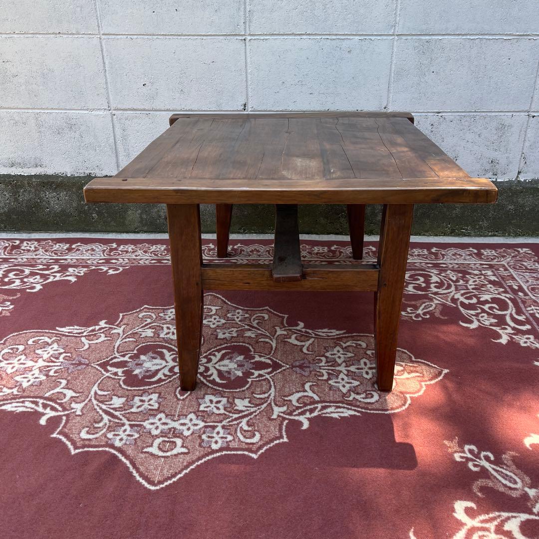 古家具ビンテージ品◾️チーク材 木製無垢材 コーヒーテーブル サイドテーブル 机