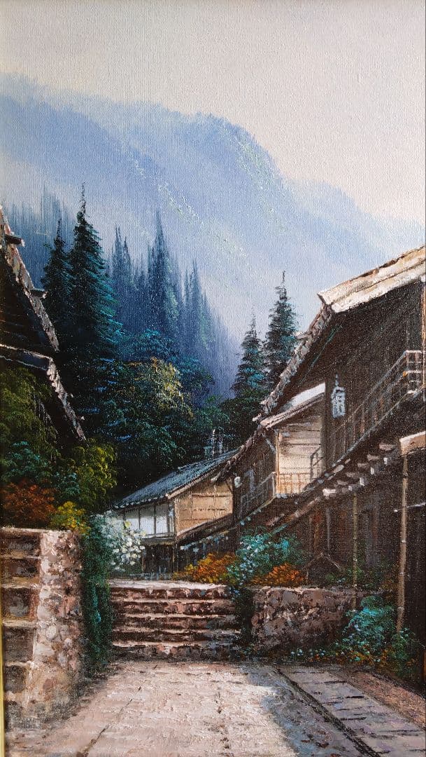 人見友紀　伝説の逃亡画家　油彩画　油絵　風景画　妻籠宿　人見友紀