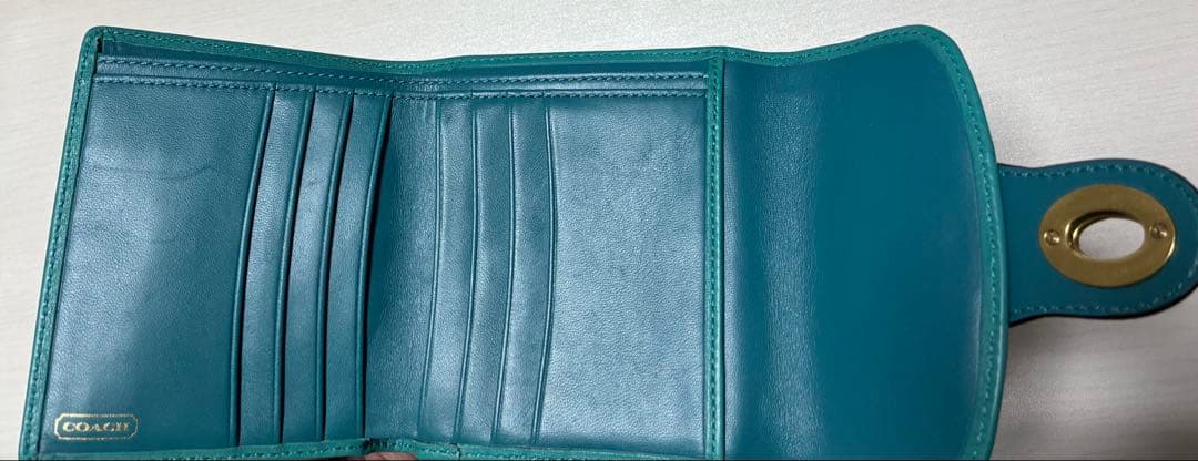 COACH ターコイズブルー　 ショルダーバッグ＆２つ折財布 セット