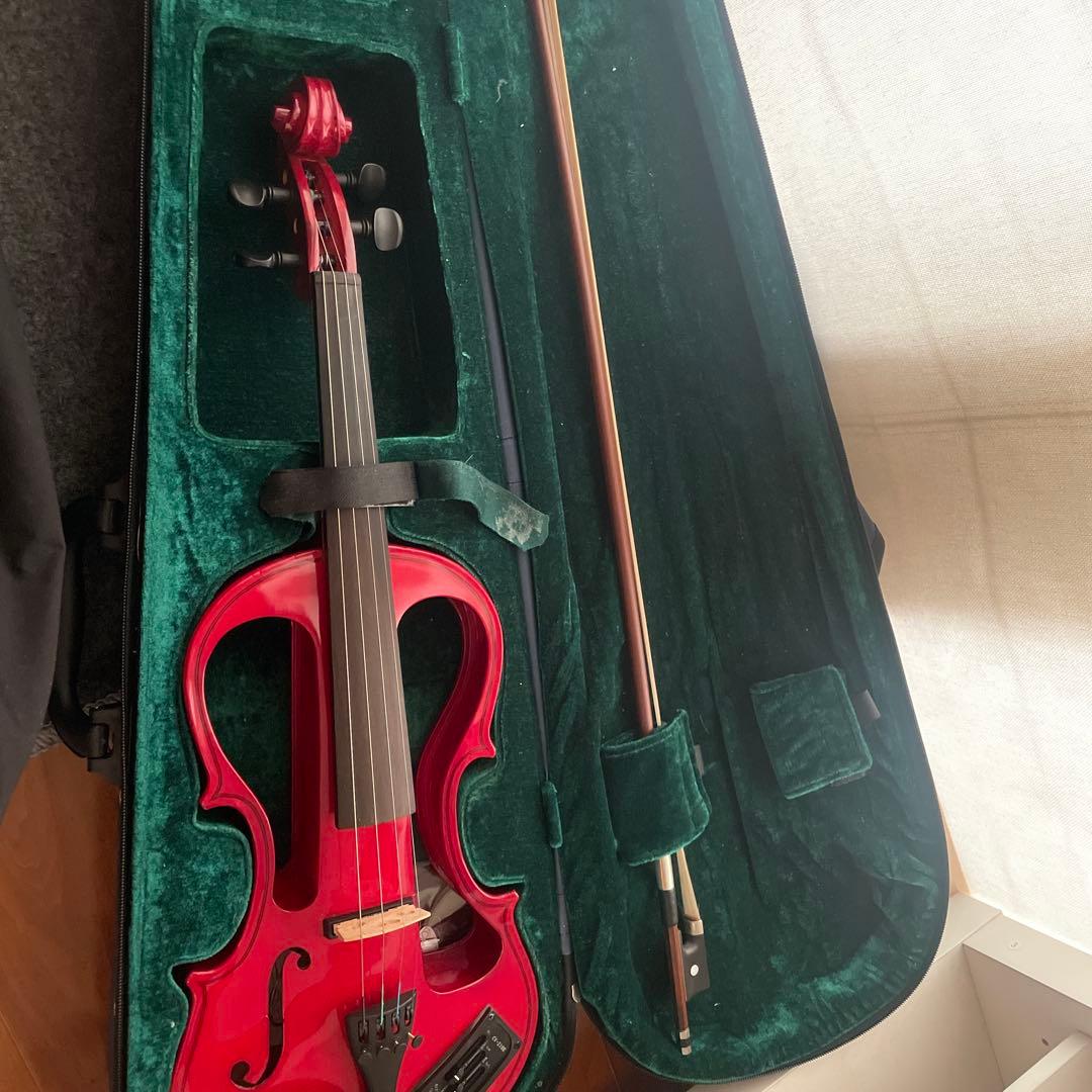 エレクトリックバイオリン レッド ケース付き