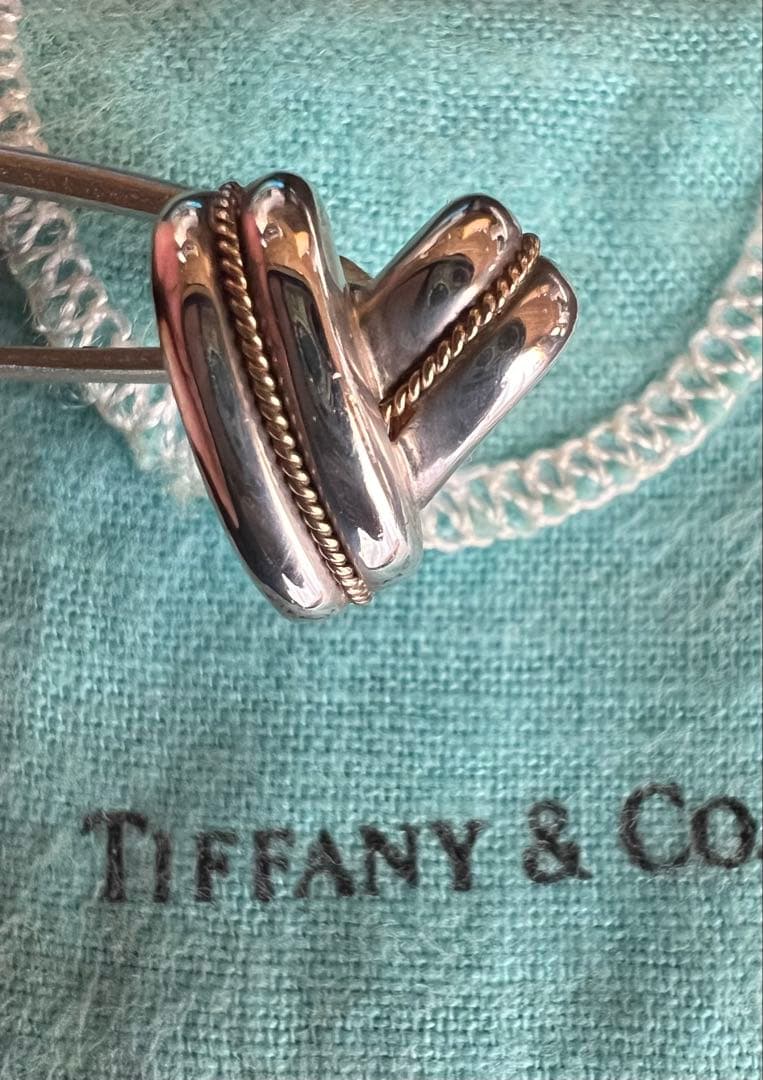 Tiffany & Co. ピアス SV×14K コンビ ポスト14K 正規品