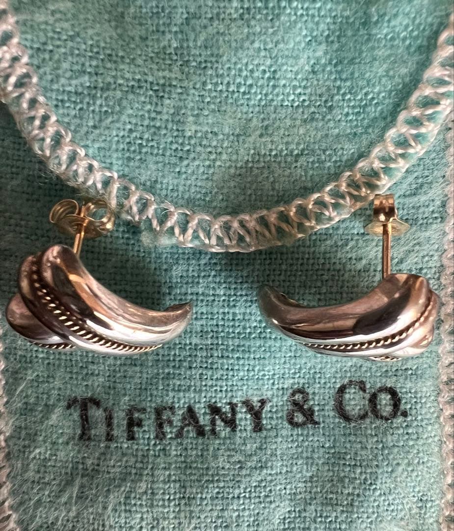 Tiffany & Co. ピアス SV×14K コンビ ポスト14K 正規品