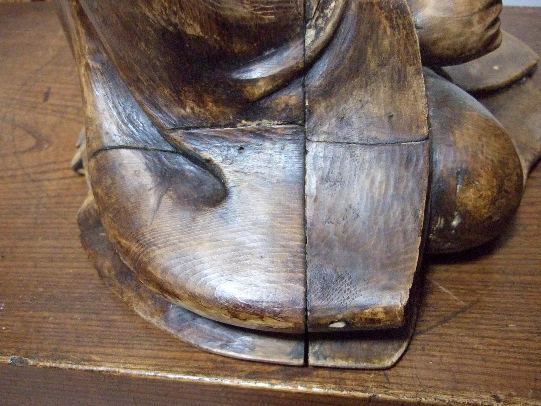 時代物 木造 玉眼 座像 仏像 寄木 仏教美術 木彫り