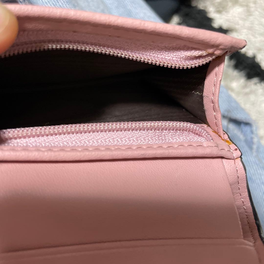 GUCCI チェリー装飾 二つ折り財布 ピンク