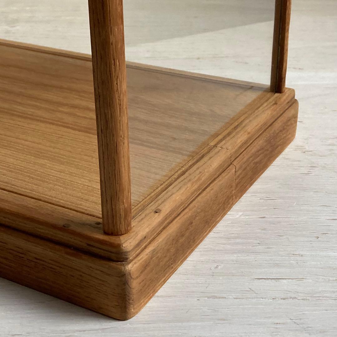 古い木製ガラスケース 横長 ショーケース オープンタイプ