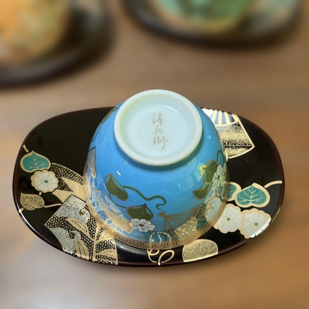 源氏物語　茶道具セット 急須と茶碗5個　清兵衛窯