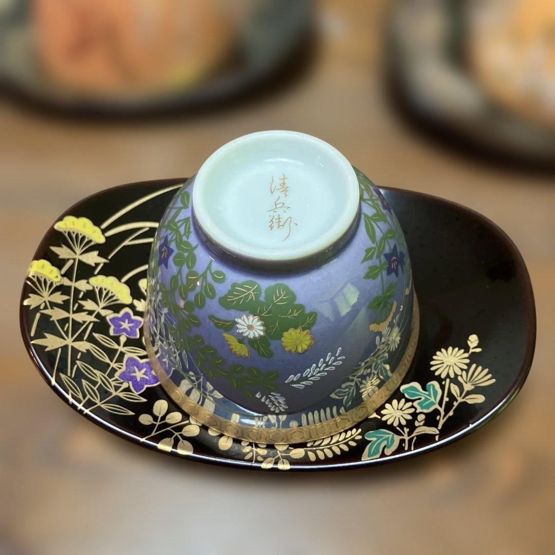 源氏物語　茶道具セット 急須と茶碗5個　清兵衛窯