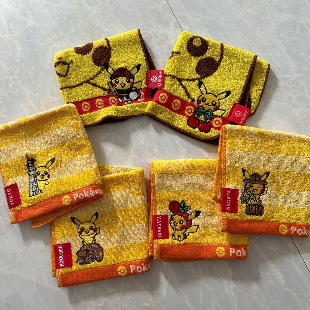 ポケモン ご当地タオル ピカチュウ ハンドタオル 6枚セット