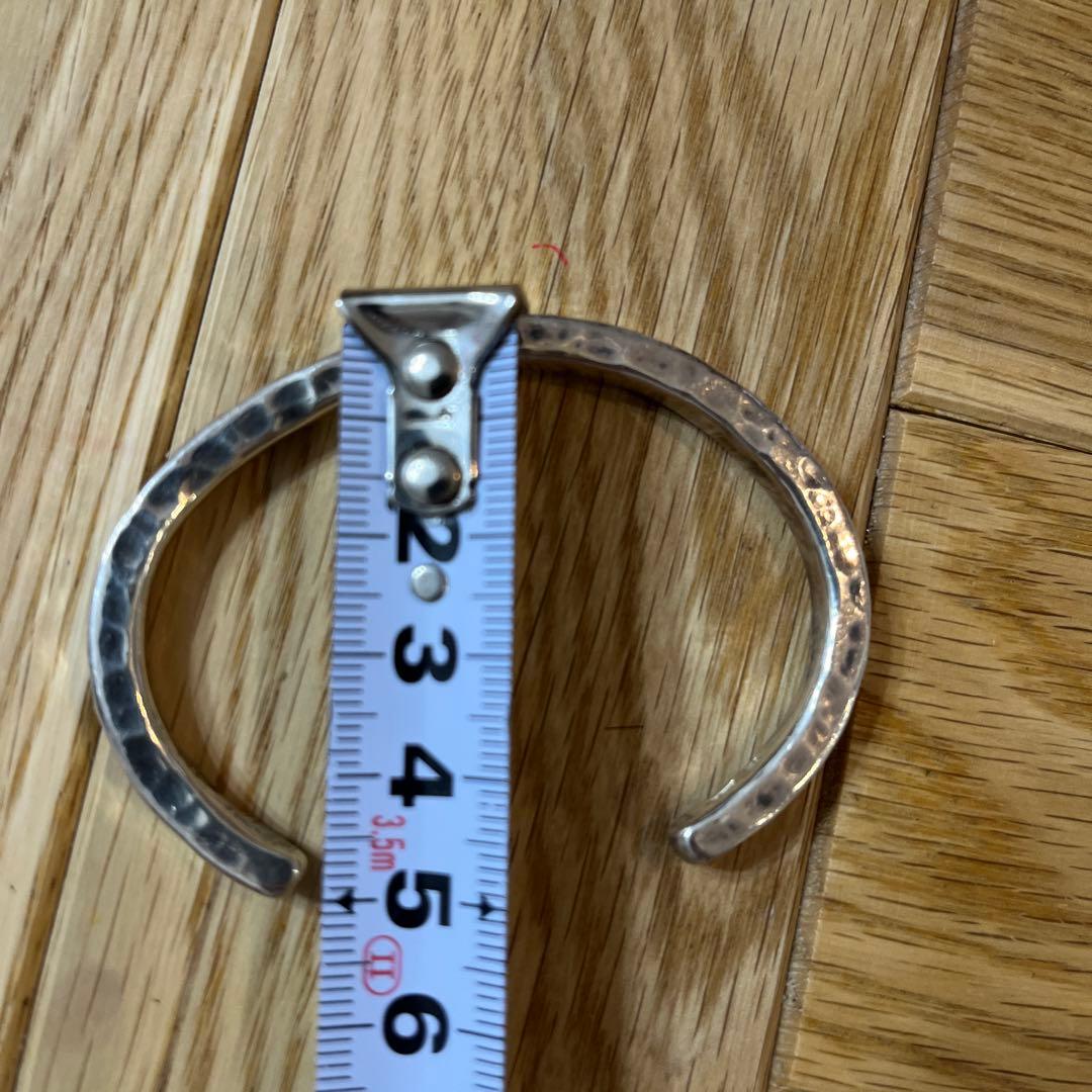 市松 ブレスレット バングル シルバー 3面打ちバングル