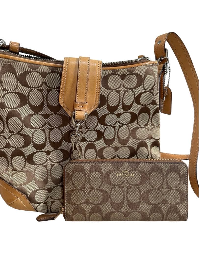COACH コーチ シグネチャー ショルダーバッグ 長財布 セット ブラウン