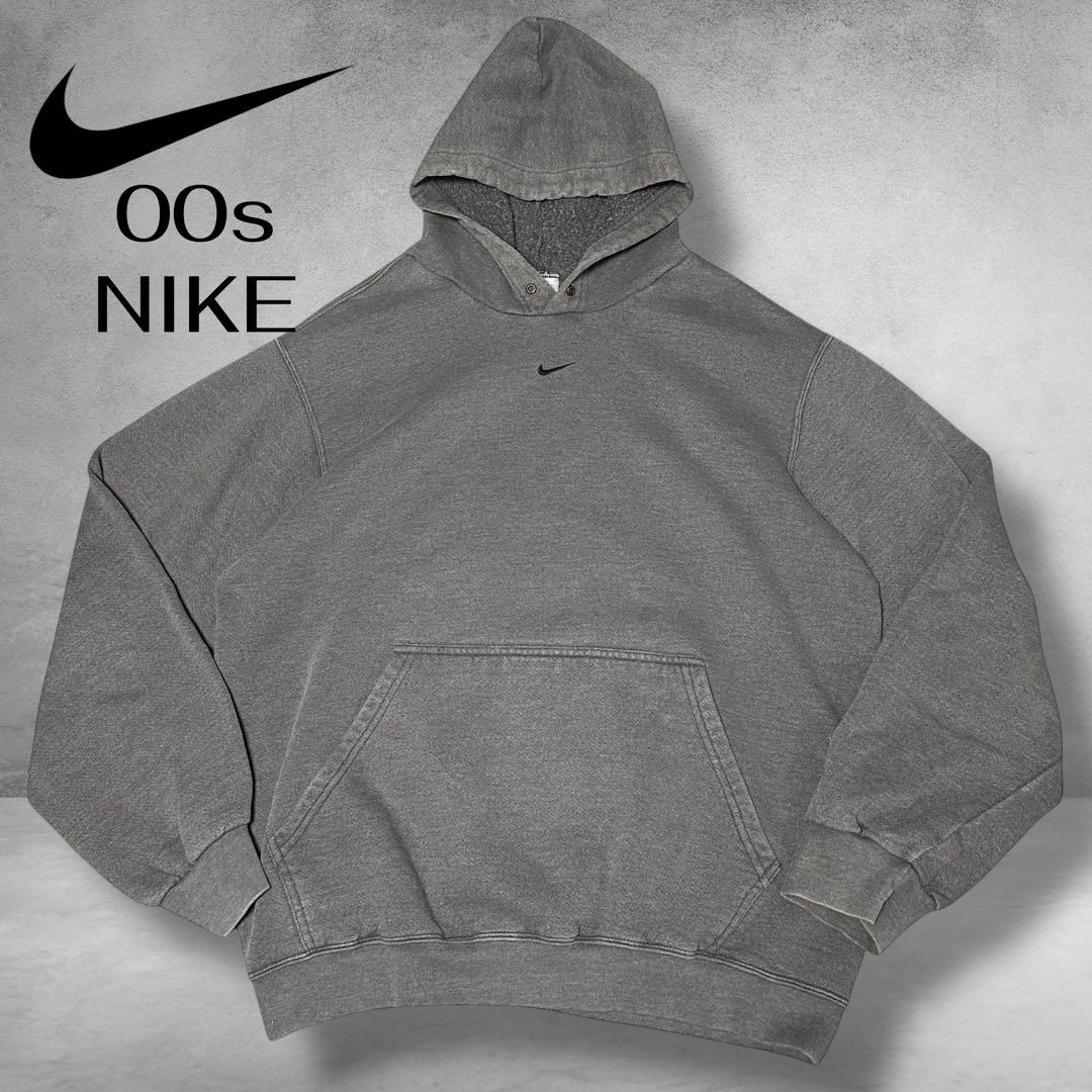 00s 希少 NIKE ナイキ センタースウッシュ スウェット パーカー