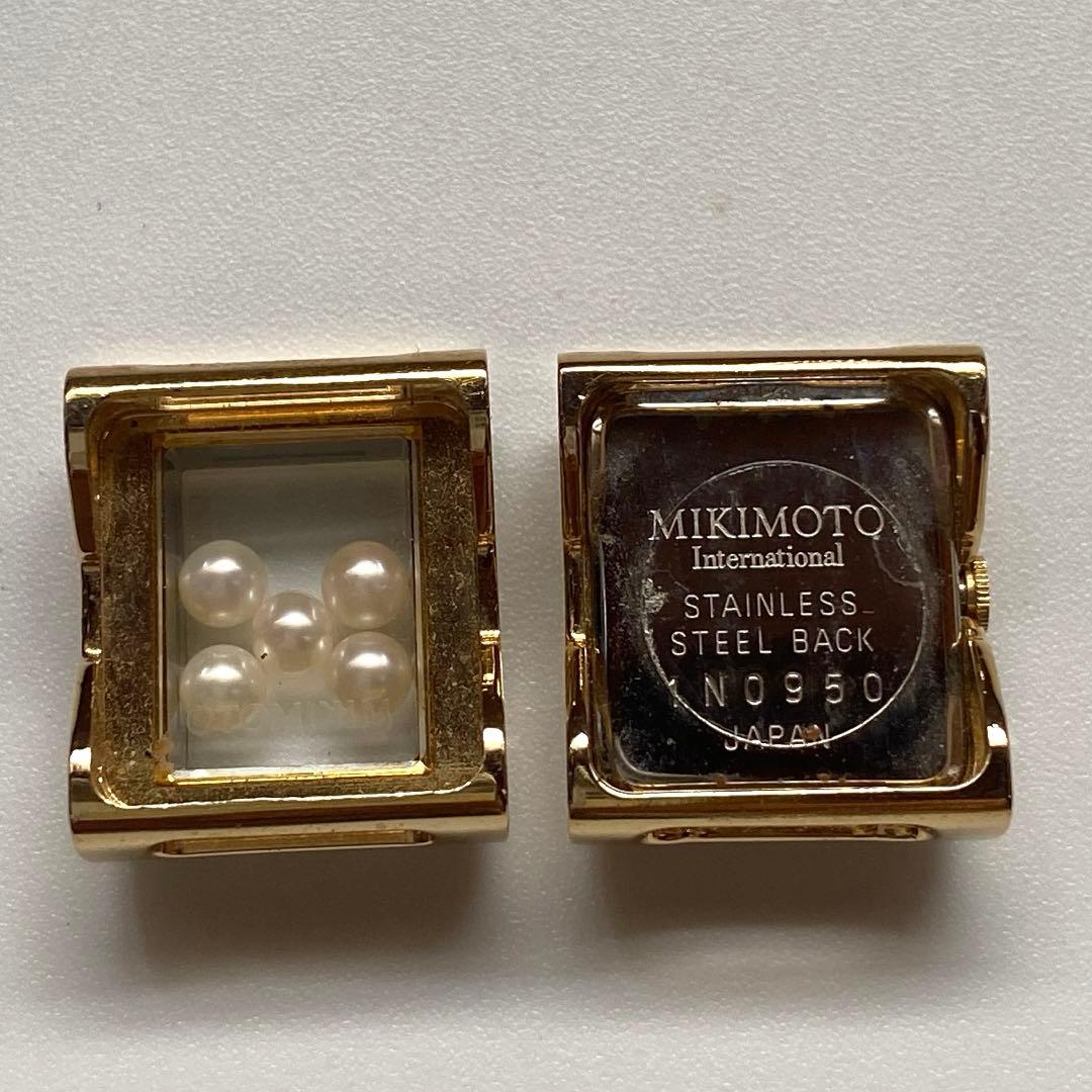 MIKIMOTOミキモト 腕時計 二連レザー 5Pベビーパール ドレスウォッチ