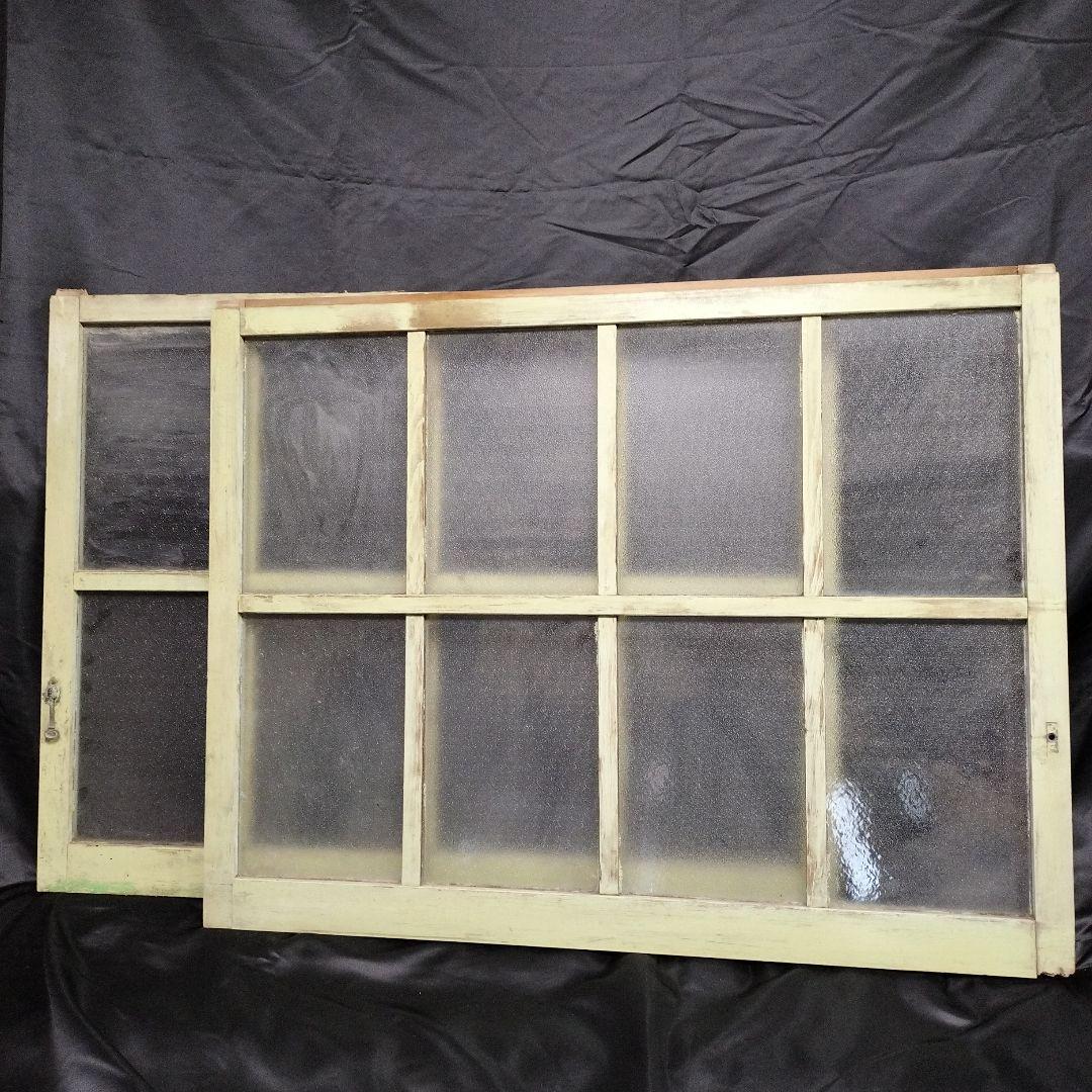 アンティーク ガラス 窓 2枚 昭和 レトロ 建具