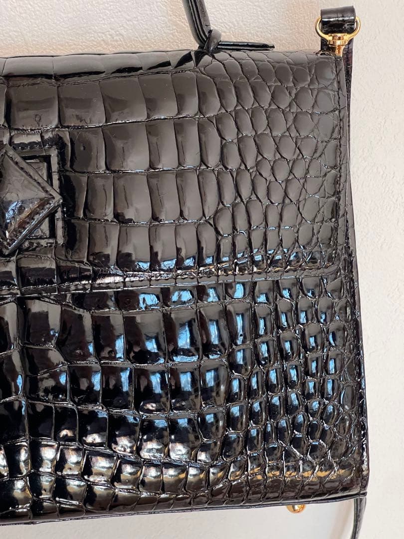 専用　JRA 最高峰 ポロサス クロコダイル 2WAY ハンドバッグ　ブラック