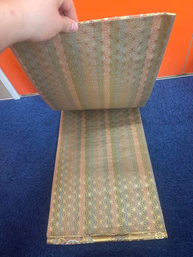 2694袋帯 古代彫金紋 西陣織 金糸　高級上質上品　約440cm 未使用