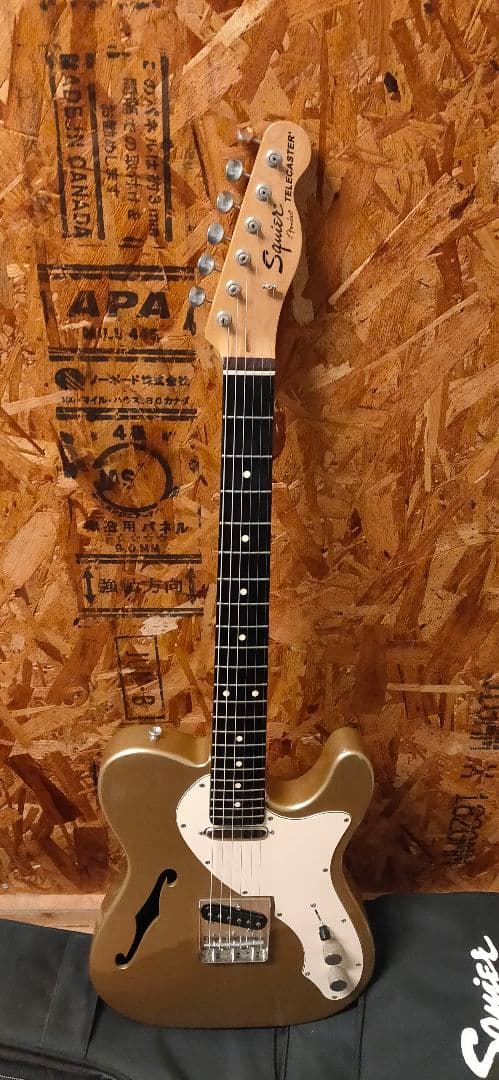 Squier Telecaster thinline セミホロウボディ ゴールド