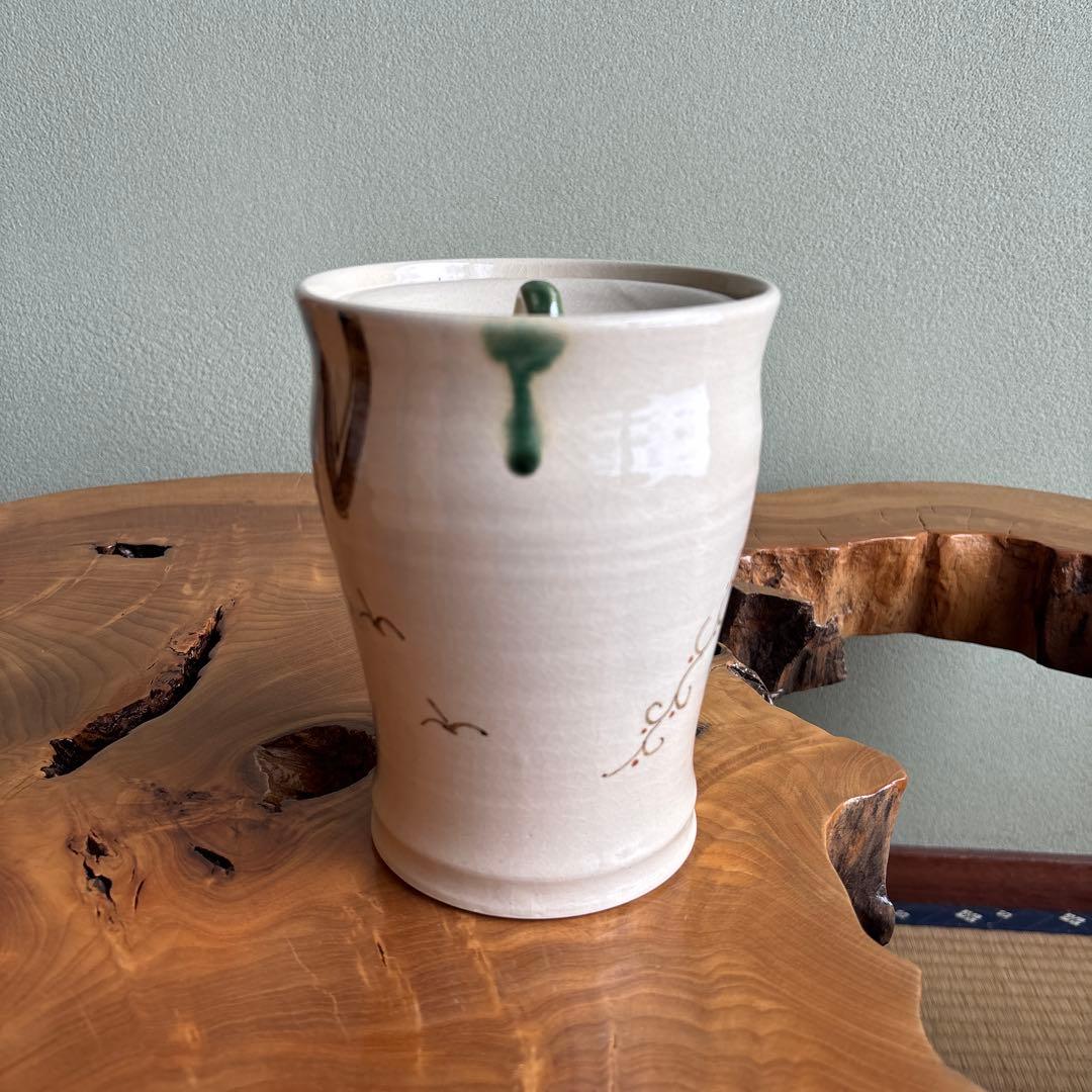 加藤喜一作 弥七田織部 細水指 茶道具 共箱