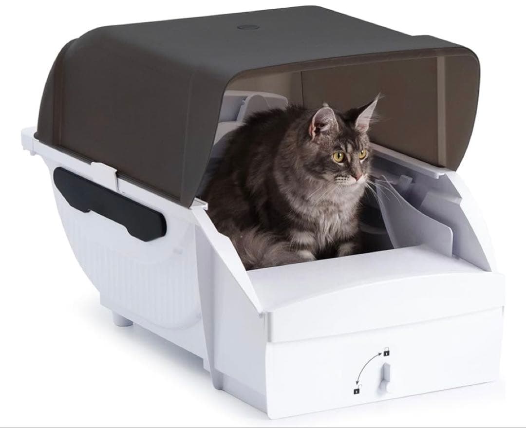 新品　２４時間以内発送 自動猫トイレ　大型　多頭飼い 静音設計 屋根付き