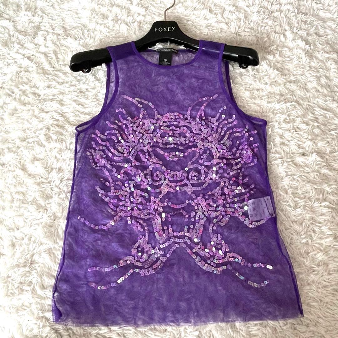 ヴィヴィアンタム タンクトップ 0サイズ スパンコール ドラゴン