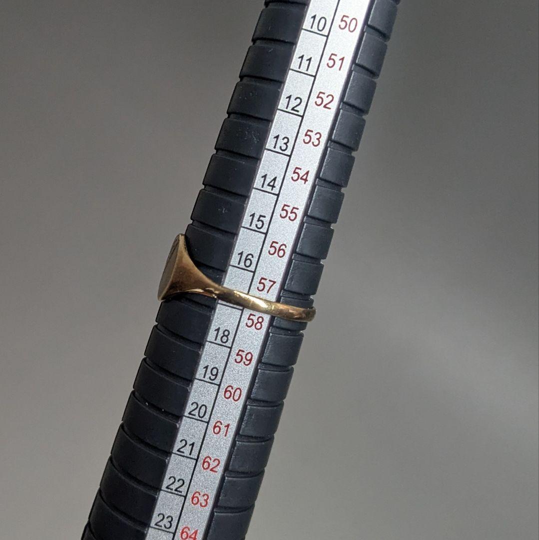 【Vintage】シグネットリング 印台９金 Gold ゴールド 英国製17号