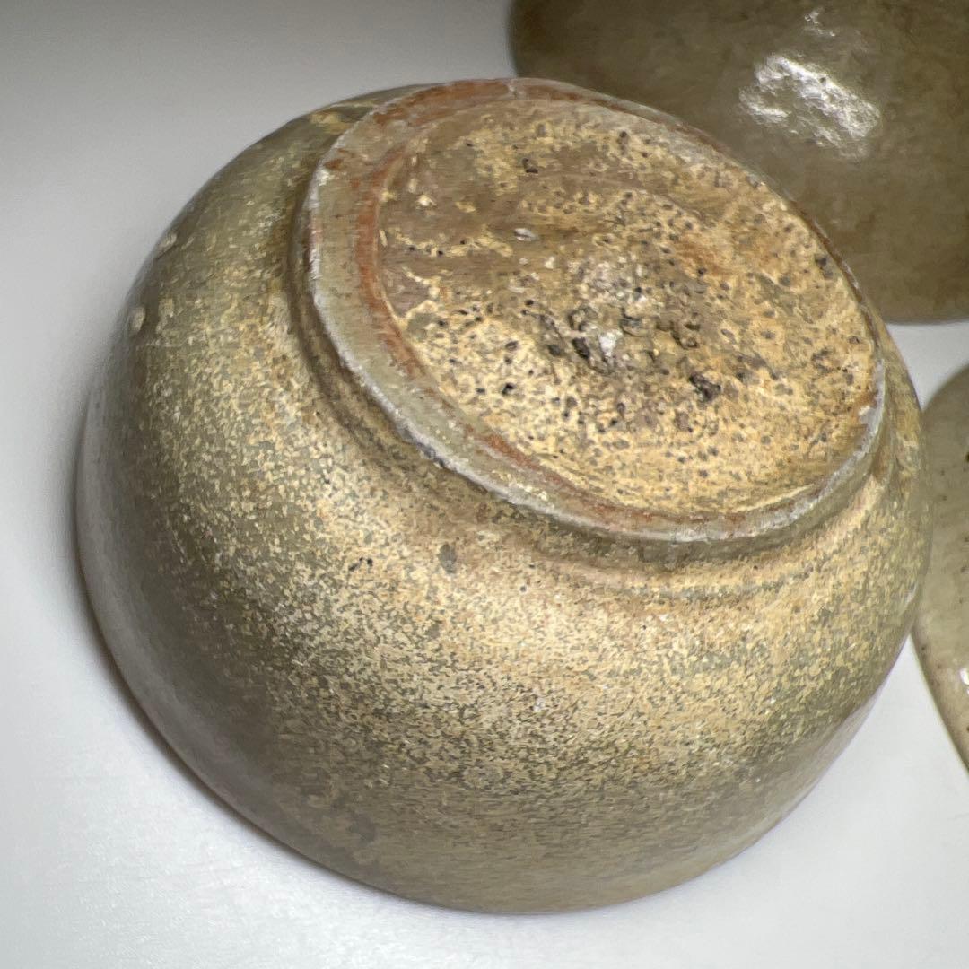 16~19世紀　高麗青磁皿、茶碗3客　東Y7-0806① トヒコ