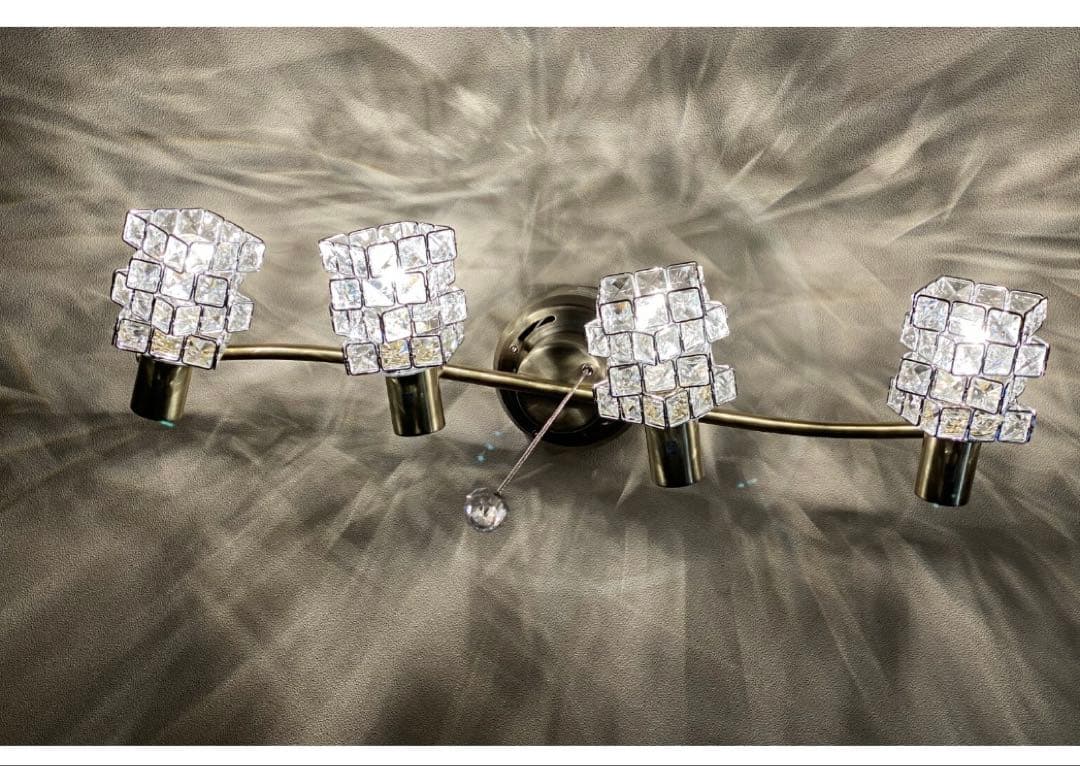 シーリングライト シャンデリア ガラス クリスタル リモコン付き アンティーク