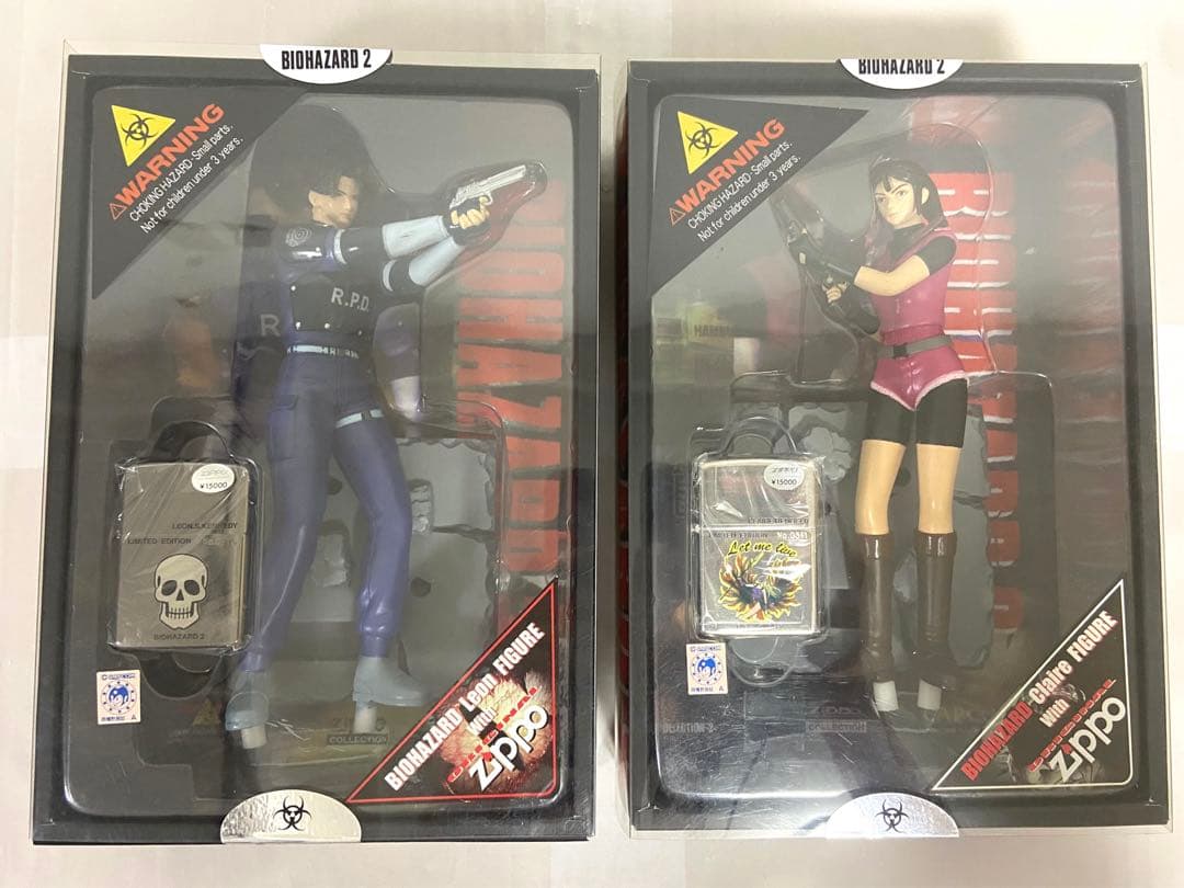 BIOHAZARD2 ZIPPO付きフィギュア2体