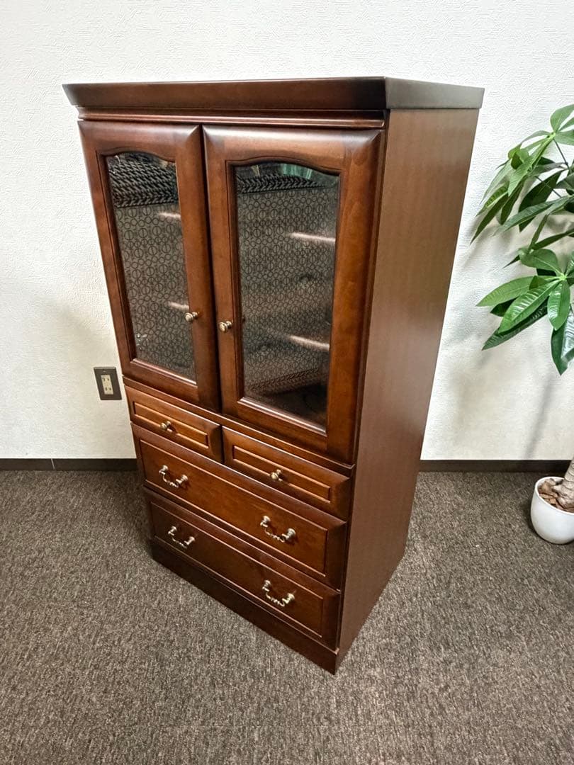 昭和レトロ 武富木工 キャビネット 食器棚 アンティーク調