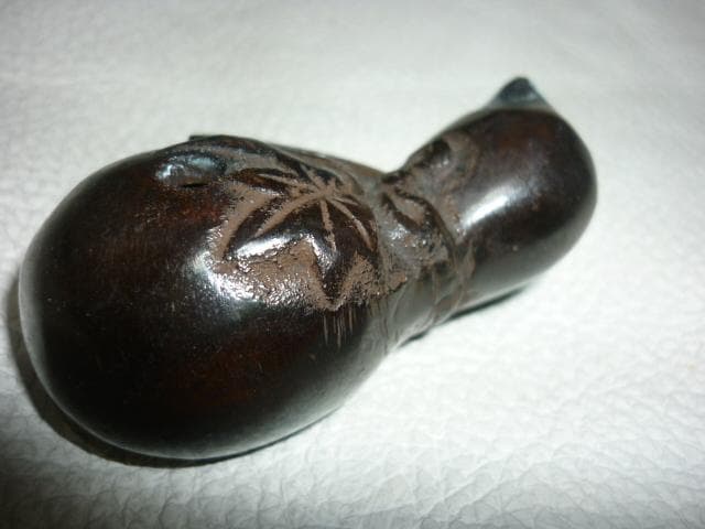 ◆美品 希少 1920年頃（大正時代）!『瓢箪と斧』青銅製 書道 水滴 水差し