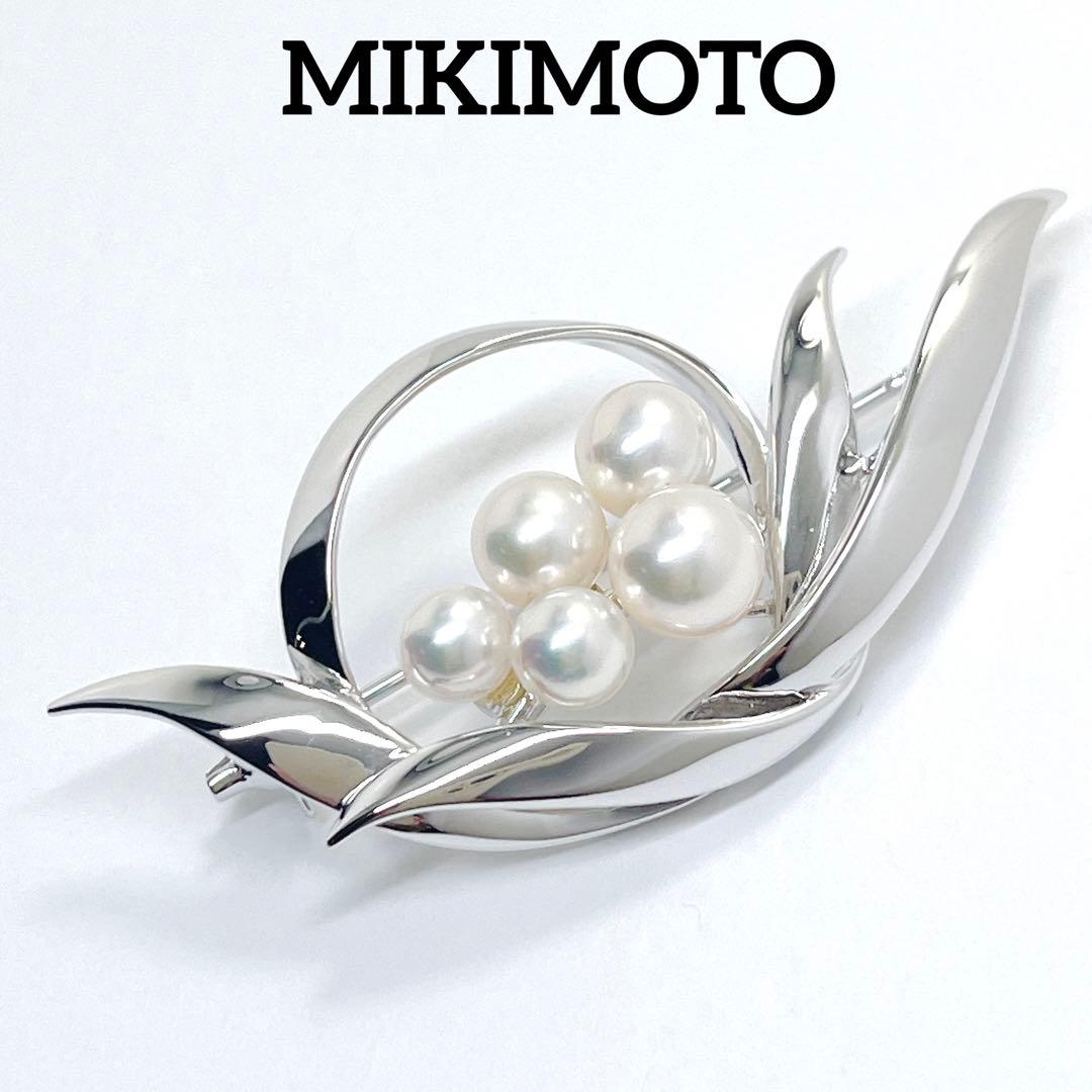 【未使用品】✨MIKIMOTO ミキモト アコヤパール　ブローチ　リーフ