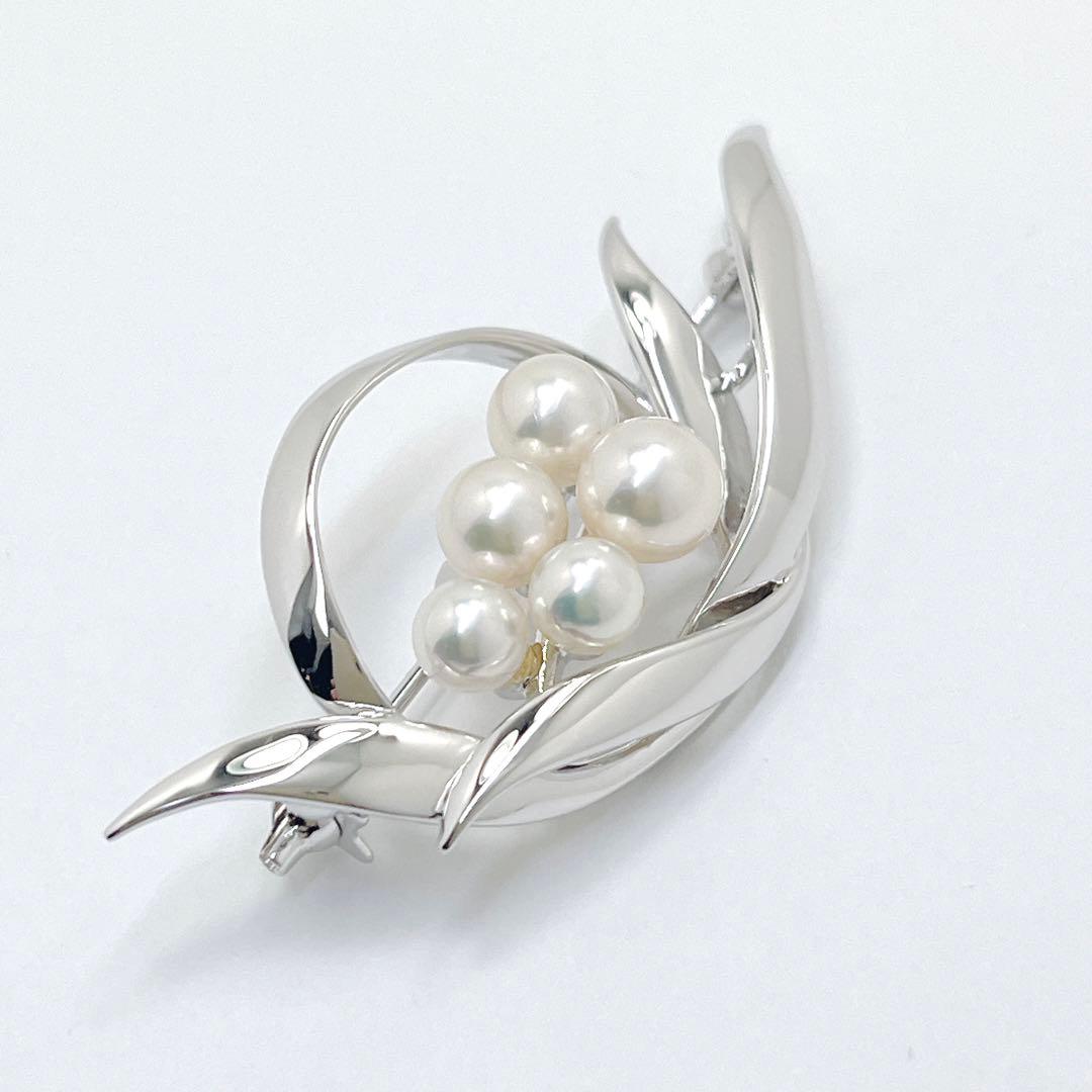 【未使用品】✨MIKIMOTO ミキモト アコヤパール　ブローチ　リーフ