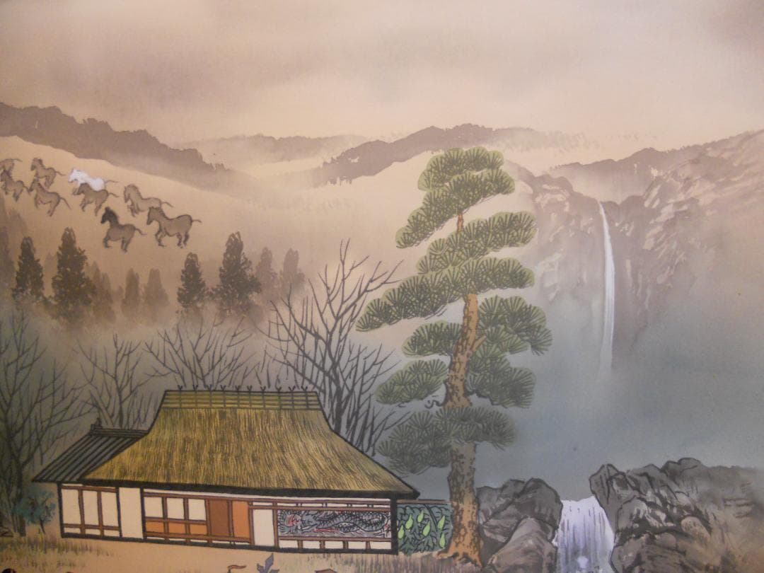 掛け軸 光嶺 十全の図 七福神 絹本 希少 軸装 茶道具 掛軸 美品 です。