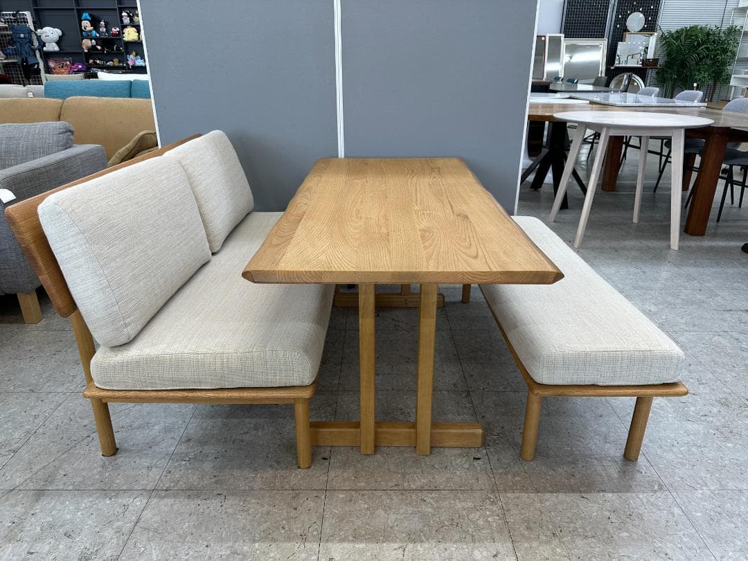 ニトリ　ダイニングテーブルセット　オークエスト　2Pソファ　ベンチ　ベージュ