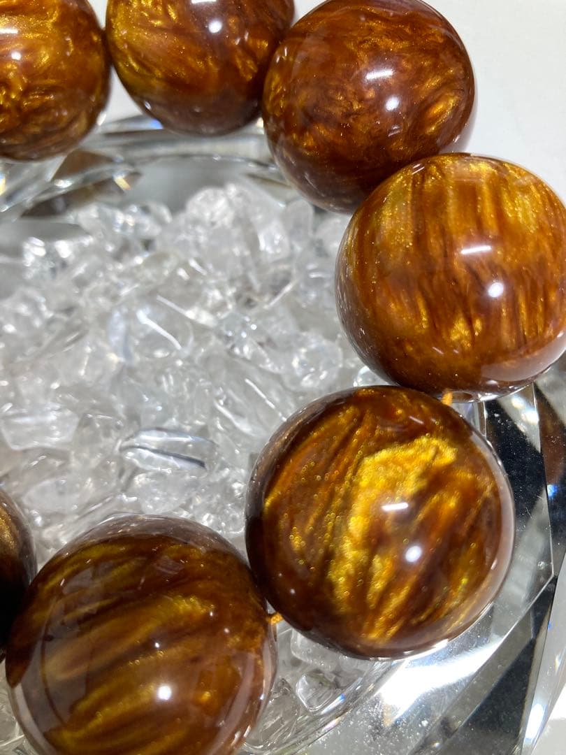 般*️様 天然石　人工石　金糸海柳　レアサイズ　超大玉　数珠　ブレスレット