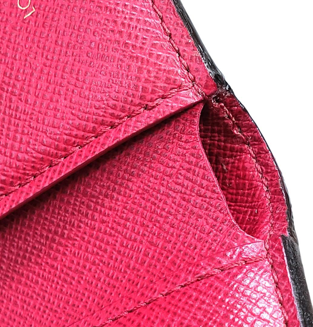 美品★箱＆袋★ルイヴィトン モノグラム ヴィクトリーヌ★フューシャ★3つ折り財布