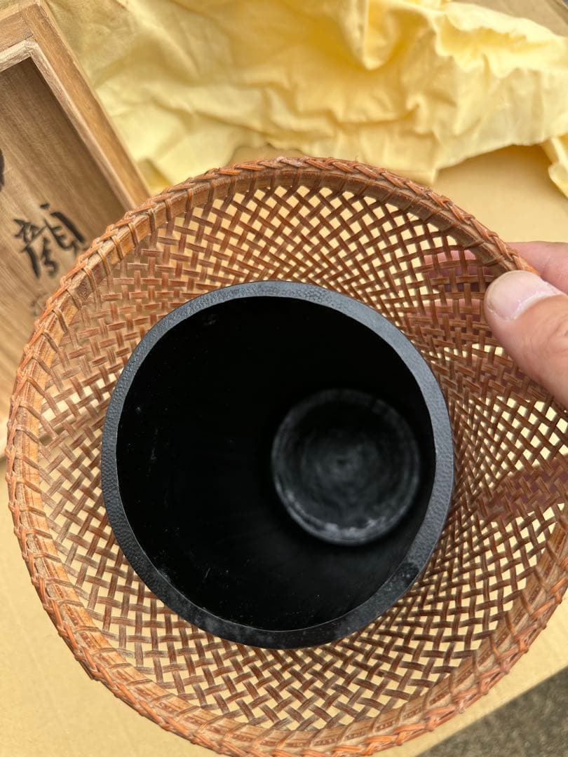 よ*ょ様 夕顔 竹製花器 木箱付き