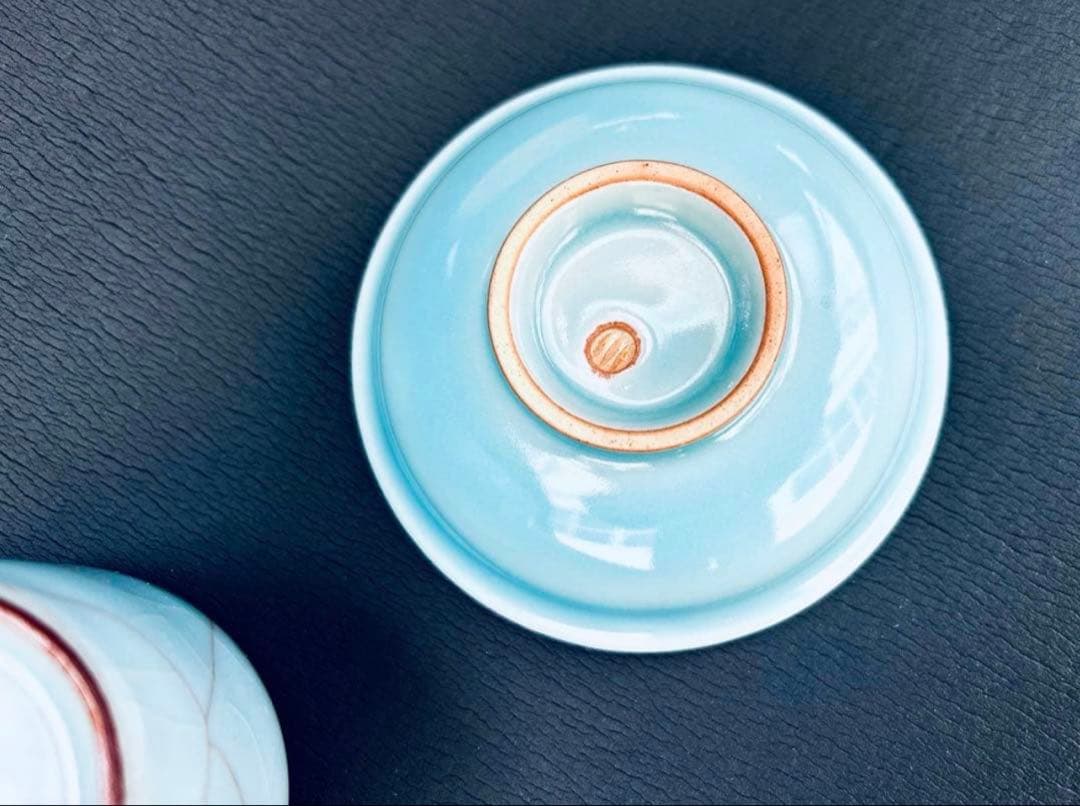 人間国宝　鈴木三成作　青瓷「氷裂」「淀青」 2点セット